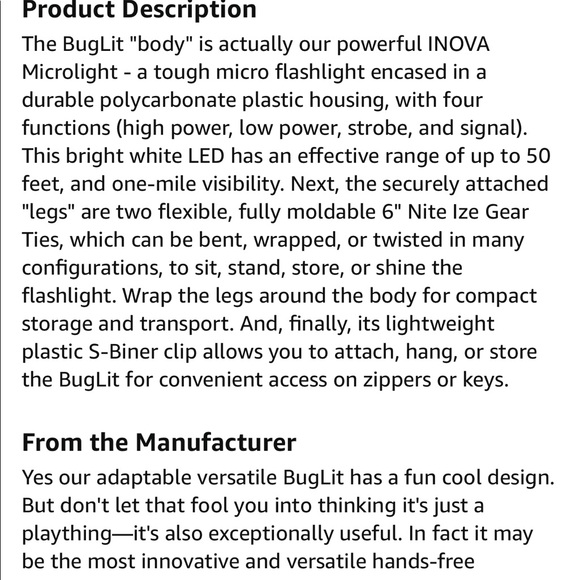 Nite Ize BugLit Micro Flashlight - Red + Black With White LED - Picture 7 of 10